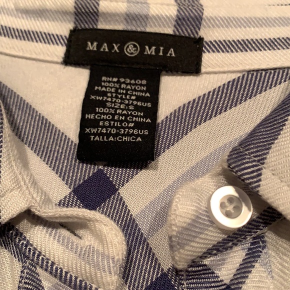 Max & Mia Long Sleeve Button Down Plaid Shirt - Picture 3 of 9